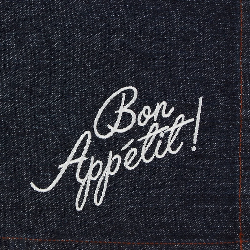 Bon Appetit Denim Embroidered Placemat, 4ct.