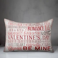 Valentine's Day Words Rectangle Throw Pillow