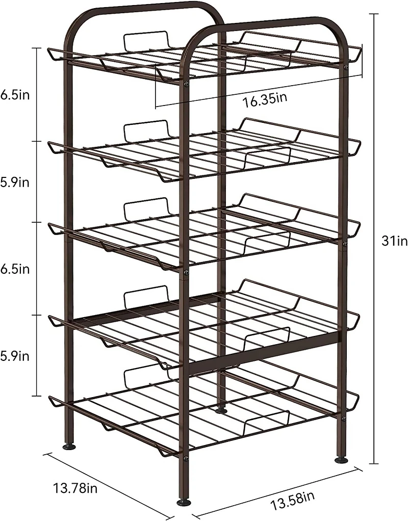 NEX™ 31" Black Freestanding 5-Tier Water Bottle Organizer
