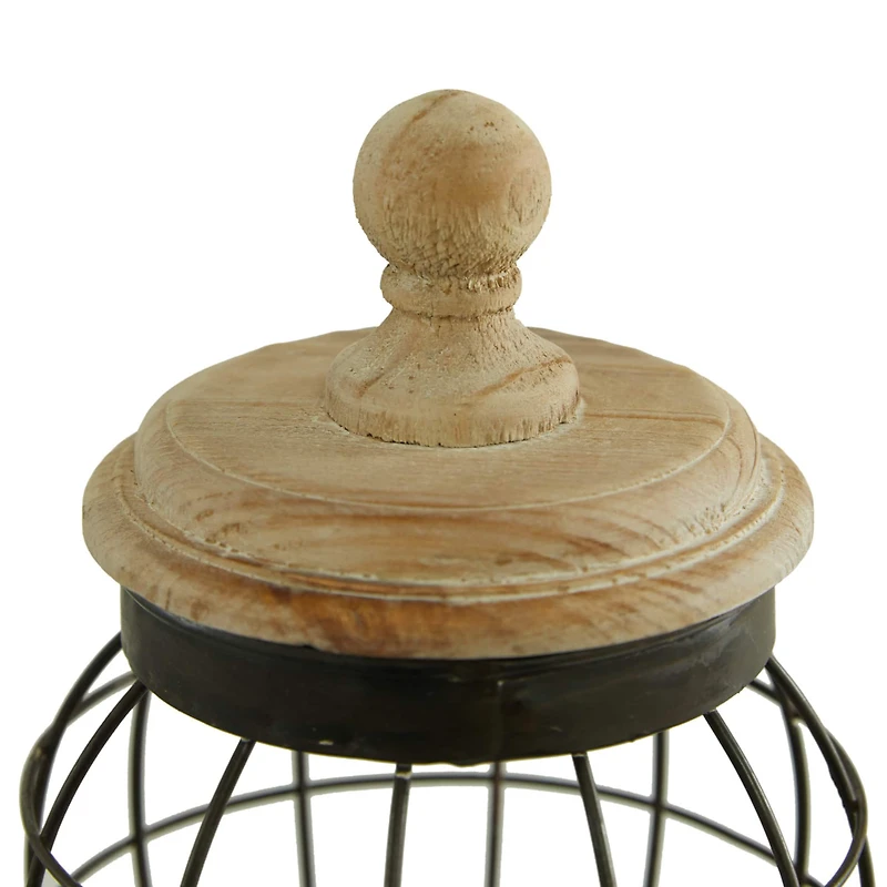 Black Farmhouse Metal Wire Jars, 2ct.