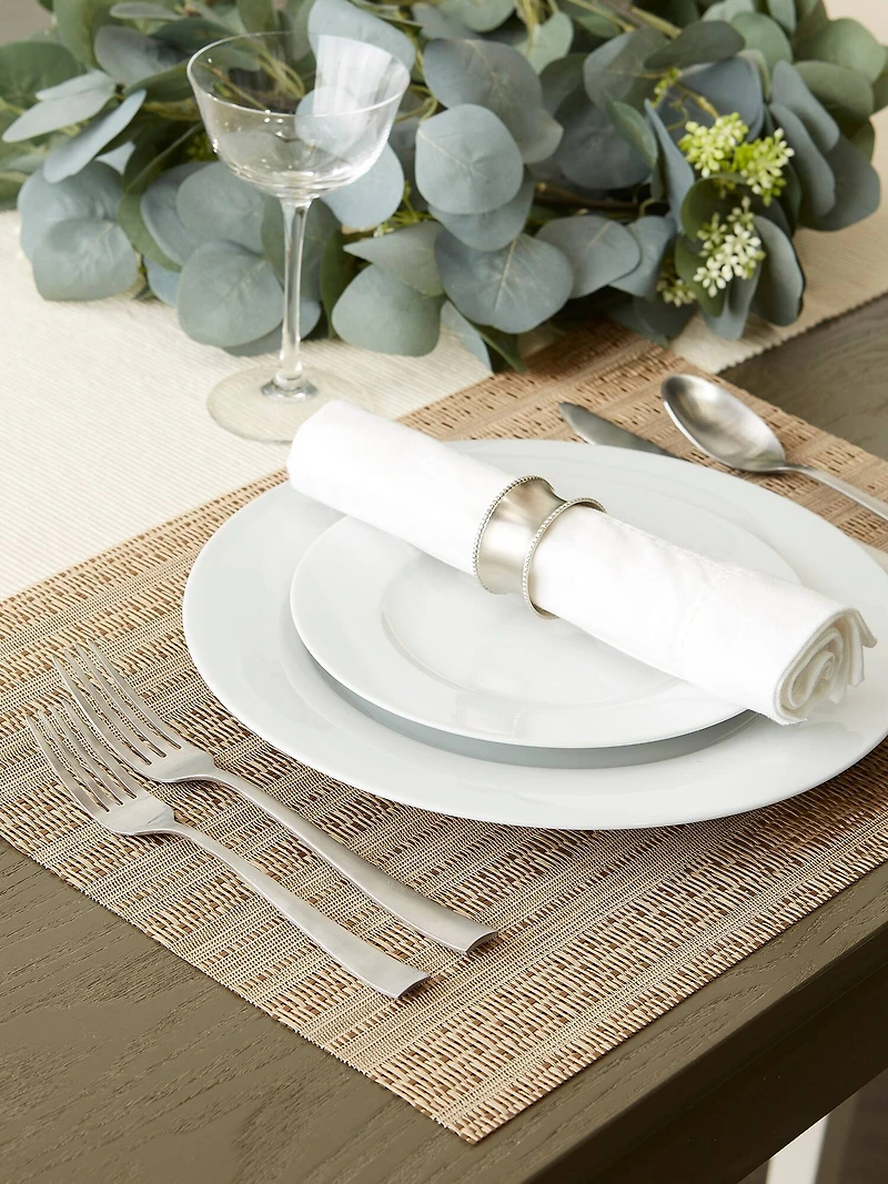 DII® 17" Metallic Gold Basket Weave Placemats, 6ct.