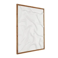 White Abstract Dimensional Wall Art in Brown Frame