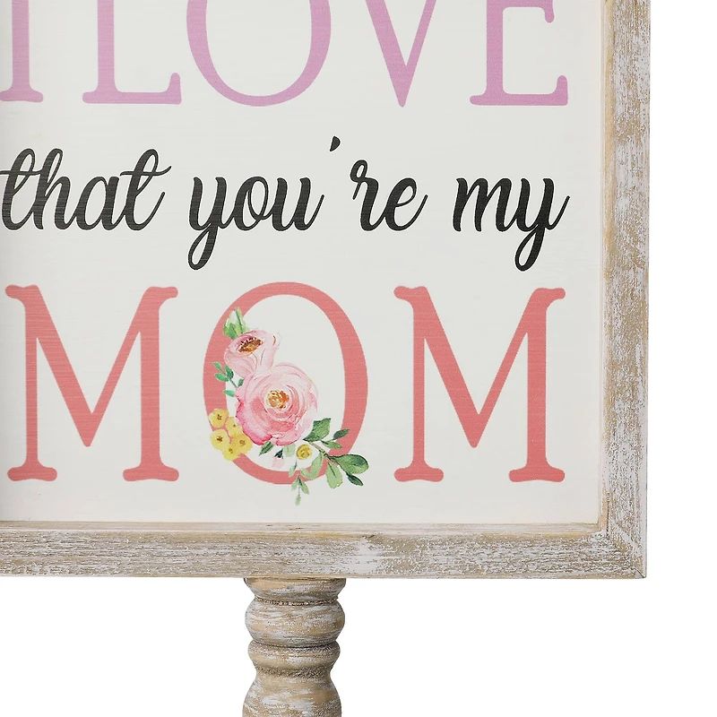 Glitzhome® 11.5" Wood Mother's Day Table Décor