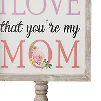 Glitzhome® 11.5" Wood Mother's Day Table Décor