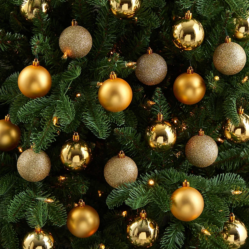 30ct. 2.5" Gold Shatterproof Christmas Ornaments