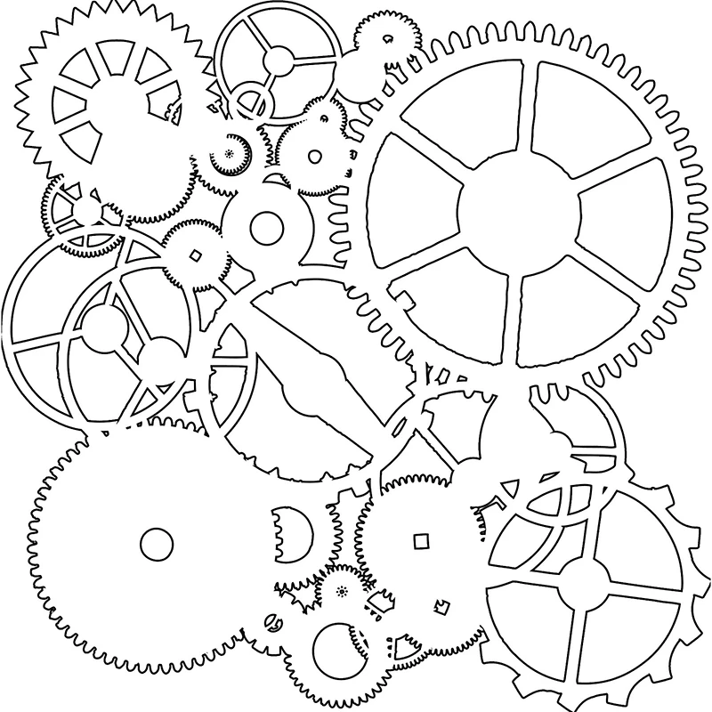 The Crafter's Workshop Gears Stencil, 6'' x 6''