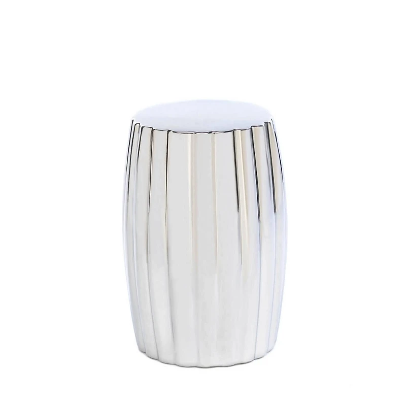 18.5" Silver Decorative Stool