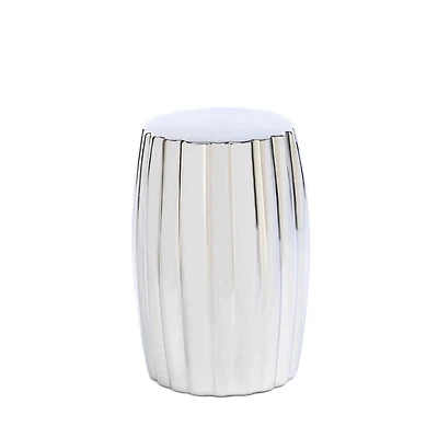 18.5" Silver Decorative Stool