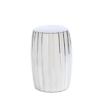 18.5" Silver Decorative Stool