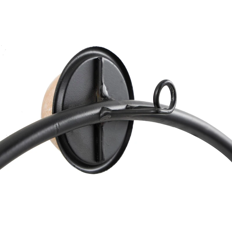 28" Suspended Hanging Wall Clock with Light Brown Woodgrain Frame