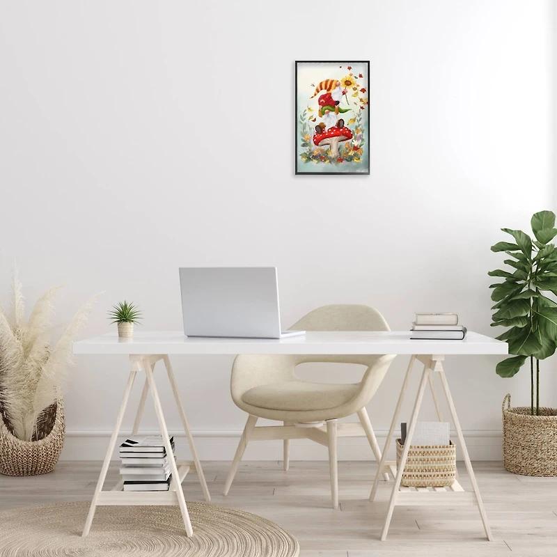 Stupell Industries Autumn Garden Gnome Framed Giclee Art