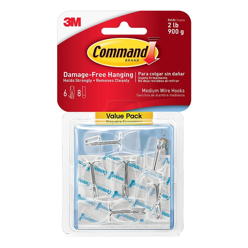 Command™ Clear Medium Wire Hook Value Pack