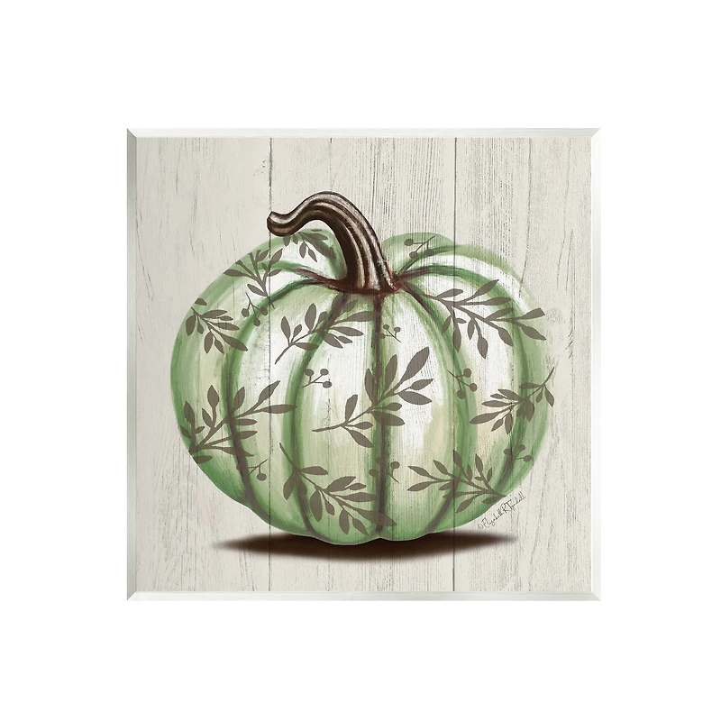 Stupell Industries Green Autumn Pumpkin Patterned Wall Plaque Art