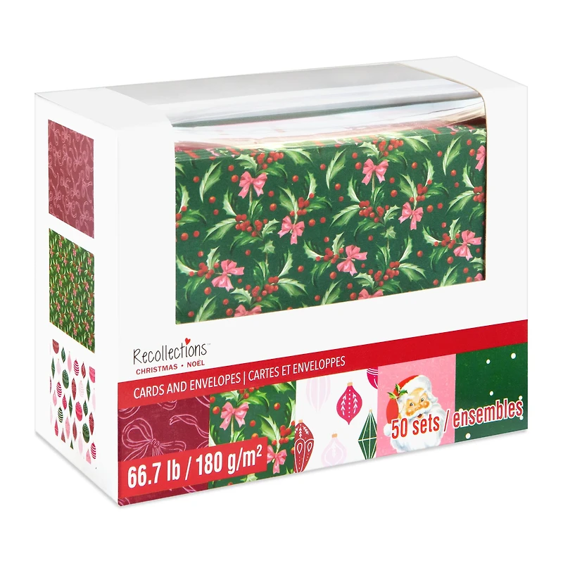 Holly Jolly Christmas Cards & Envelopes, 50ct. by Recollections™