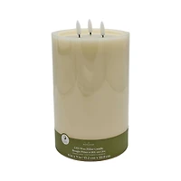 6" x 9" Flickering 3-Wick LED Wax Pillar Candle by Ashland