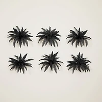 19in. Artificial Halloween Black Boston Fern - Set of 6