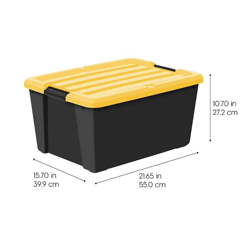 Iris® 45 Qt. Yellow, Plastic Storage Bins,  4 Ct