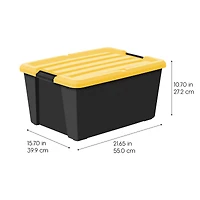 Iris® 45 Qt. Yellow, Plastic Storage Bins,  4 Ct