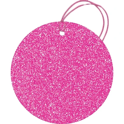 JAM Paper Circle Glitter Gift Tags with String