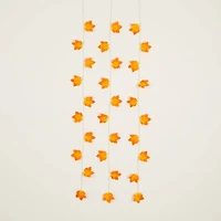 5ft. Pre-Lit Autumn Maple Leaf Artificial Fall Garland with 10 Warm White LED String Lights - Set of 3
