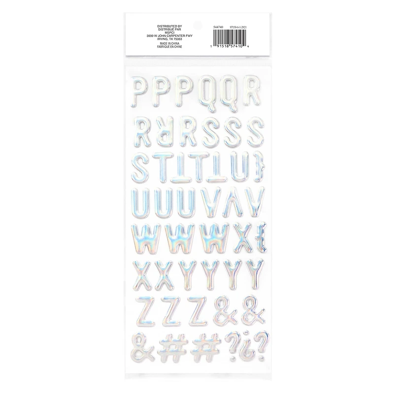 Iridescent Pastel Puffy Alphabet Stickers by Recollections™
