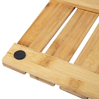 Mind Reader 27" Brown Luxury Bamboo Shower Bath Mat