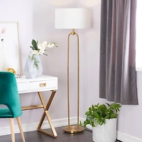 CosmoLiving by Cosmopolitan Gold Iron Modern Floor Lamp, 64" x 19" x 19"