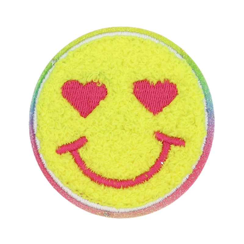 Iron-On & Adhesive Smiley Face Embroidered Patch by Make Market®