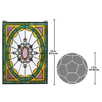 Design Toscano 25" Monte Carlo Tiffany-Style Stained Glass Window Hanging Décor