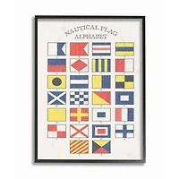 Stupell Industries Nautical Flag Alphabet Black Framed Wall Print