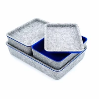 Welaxy Felt 3 Piece Drawer Organizer Bins with Lids