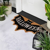 Natural Coir Halloween Bat Shaped Doormat