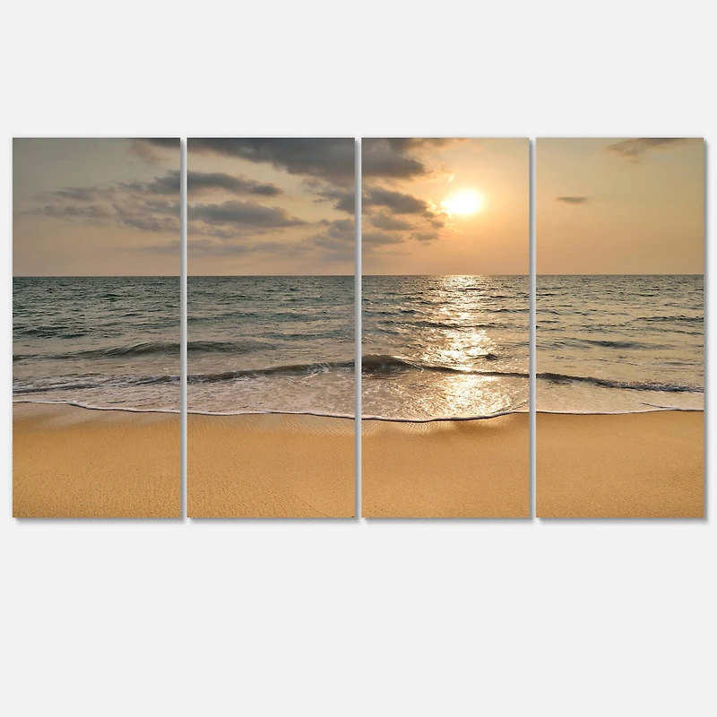 Designart - Dark Tropical Sand Beach at Sunset