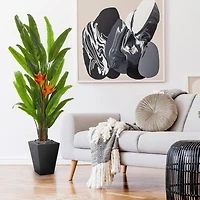 6.5ft. Green Heliconia Artificial Plant in Slate Planter