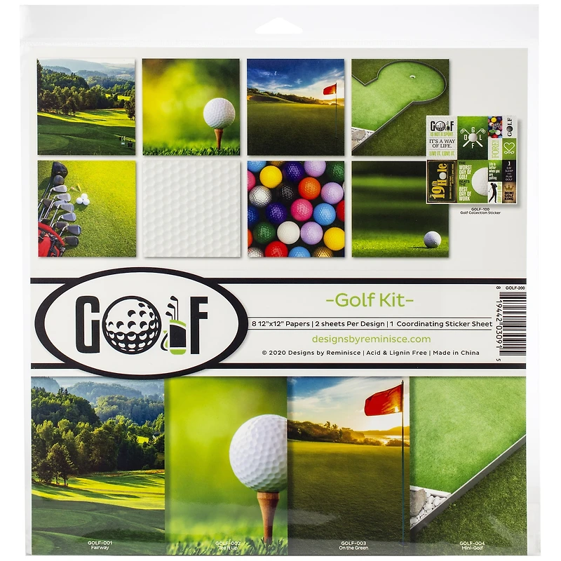 Reminisce Collection Kit 12"X12"-Golf