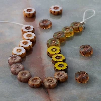 Hibiscus Fall Czech Glass Flower Beads, 8.6mm by Bead Landing™
