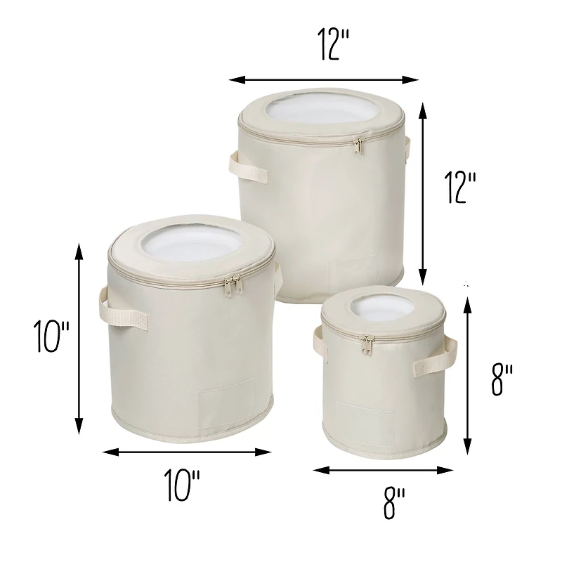 Honey Can Do Natural Round Dinnerware Storage Box Set