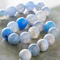 Blue Crackle Agate Round Beads, 10mm by Bead Landing™