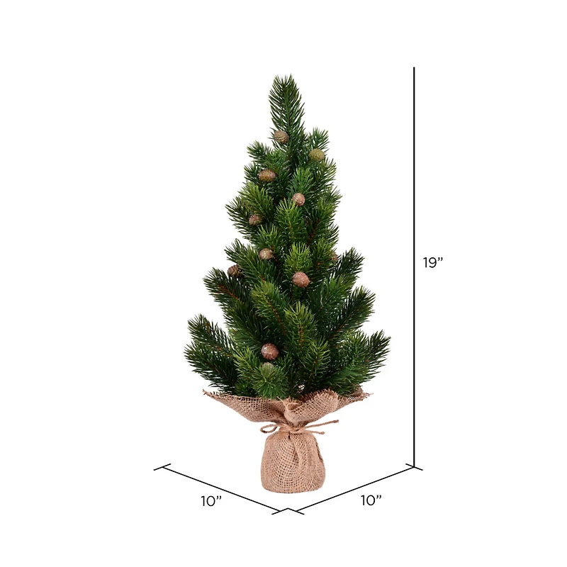 19" Unlit Spruce Sapling Artificial Christmas Tree in Burlap Base
