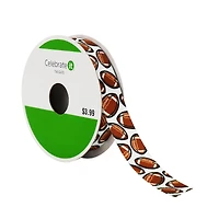 5/8" x 4yd. Football Toss Grosgrain Ribbon by Celebrate It™ Tailgate