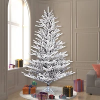 7.5ft. Unlit Flocked Stick Pine Artificial Christmas Tree