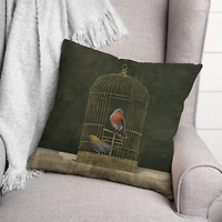 Gold Birdcage 18" x 18" Indoor/Outdoor Pillow