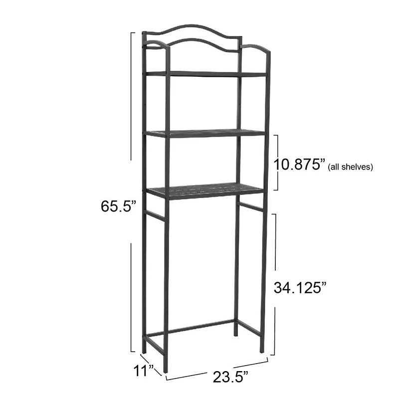 Household Essentials 3-Tier Metal Over the Toilet Shelf