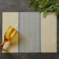 DII® French Blue Middle Stripe PVC Woven Placemat, 6ct.