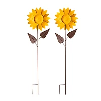 Glitzhome® 42" Fall Metal Sunflower Yard Stake Set