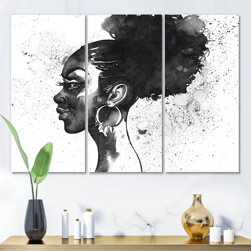 Designart - Monochrome Portrait of African American Woman I