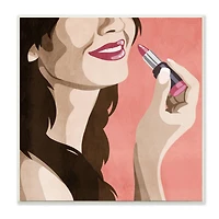Stupell Industries Fashion Designer Lips Smile Pink Painting, 12" x 12"