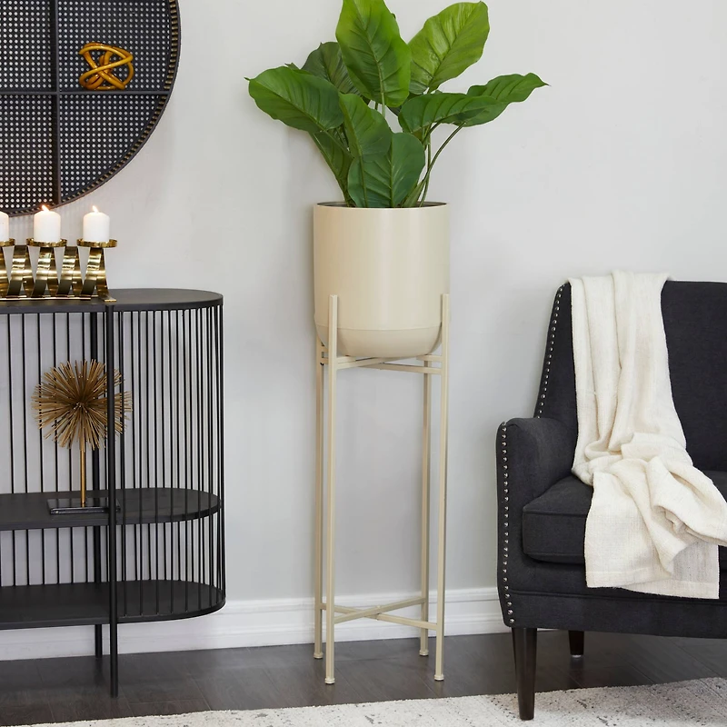 White Modern Planter, 13" x 13" x 42"