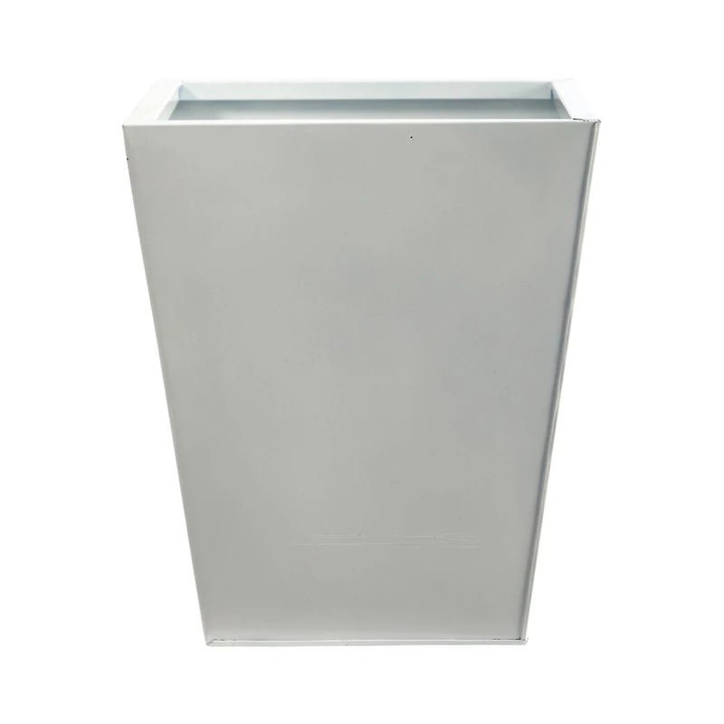 15" White Classic Square Metal Planter