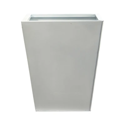 15" White Classic Square Metal Planter